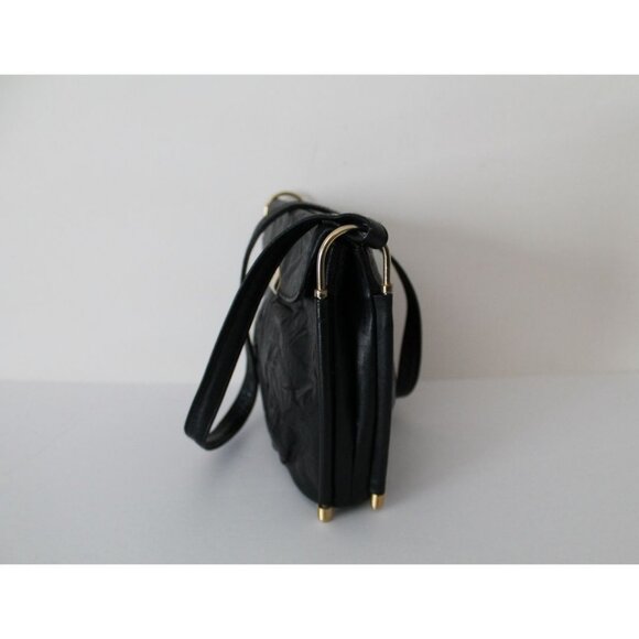 DIOR Leather Vintage 80s Crossbody Shoulder Bag Black Rare - Picture 3 of 9